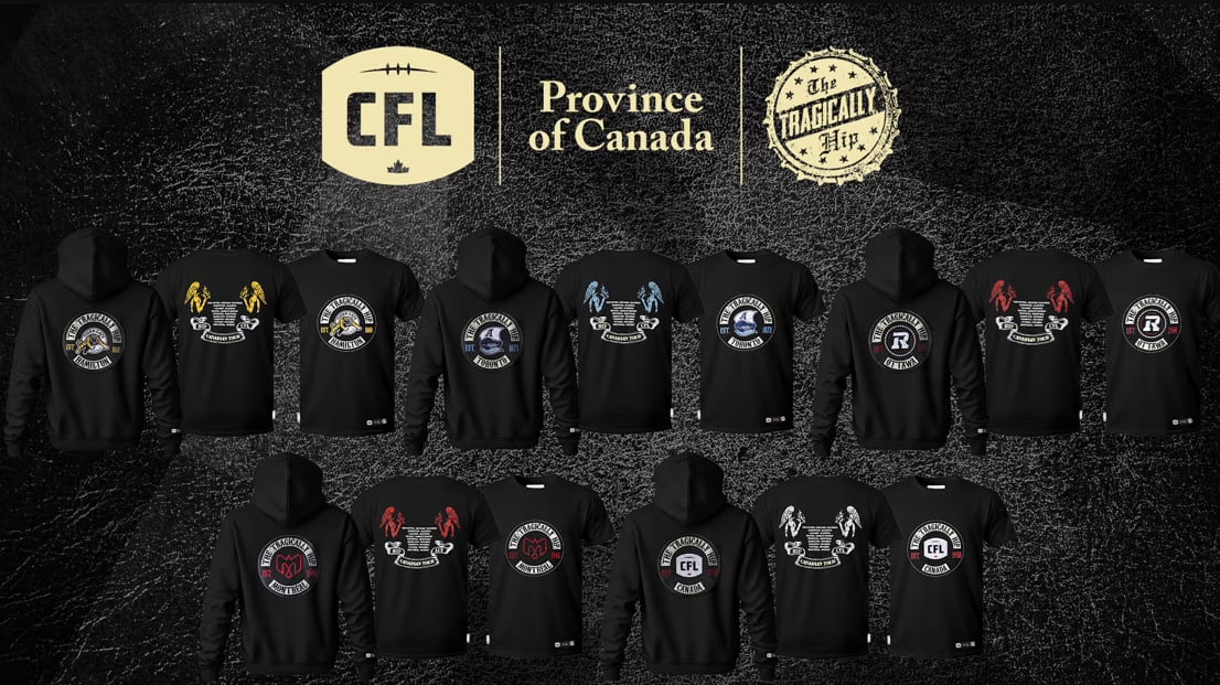 CFL , Tragically Hip and Province of Canada launch exclusive limited - edition apparel collection
