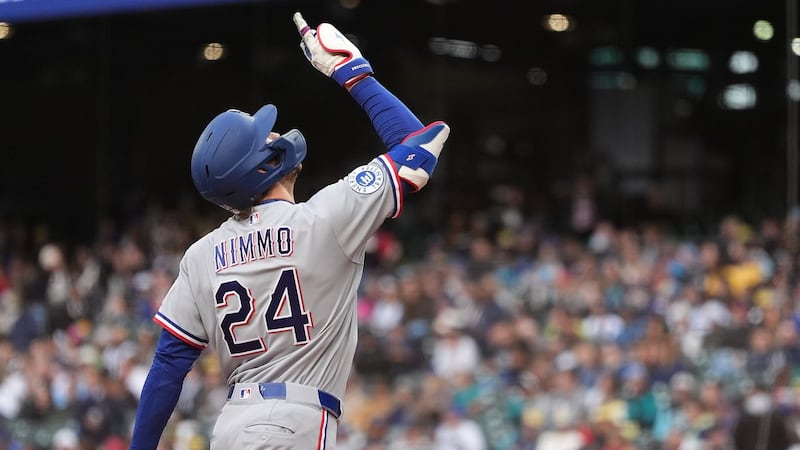 Nimmo hits leadoff homer, deGrom works four scoreless innings as Rangers beat Mariners