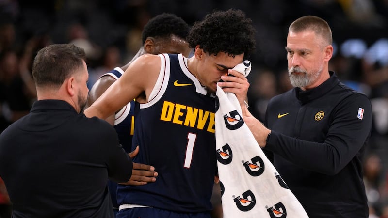 Nuggets’ Strawther to be re-evaluated in six weeks after spraining left knee