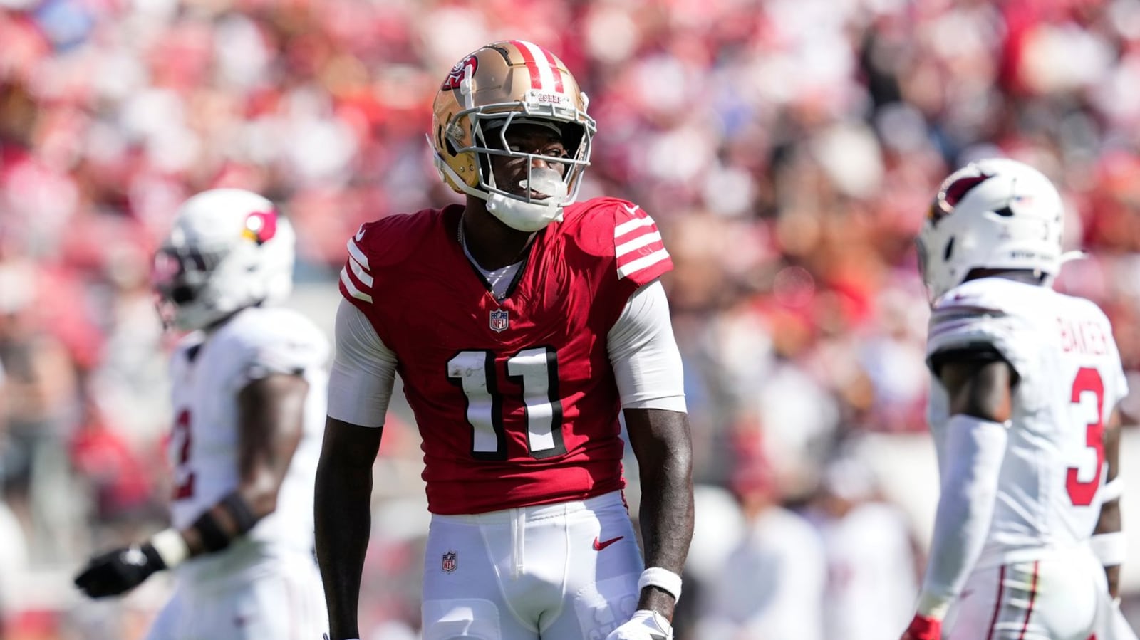 General manager John Lynch says wide receiver Brandon Aiyuk has 'played his last snap' with San ...