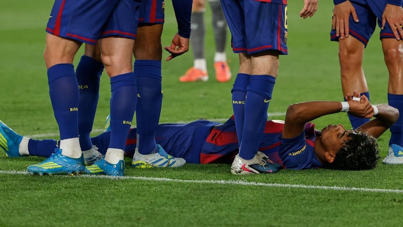 Yamal injured while converting a penalty in Barcelona’s game against Celta Vigo