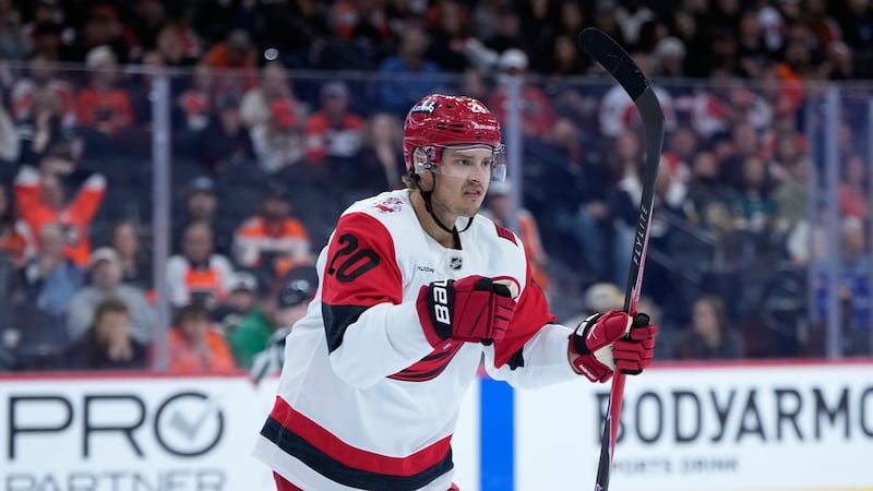 Aho scores a pair as Hurricanes gain first win in OT over Flyers