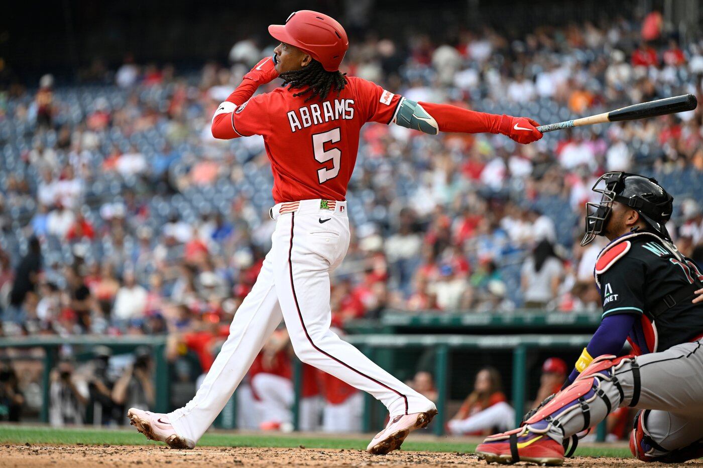 James Wood and the Washington Nationals during their win over Arizona