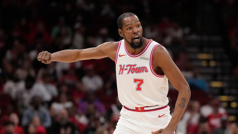 Durant misses Rockets’ playoff opener vs Lakers with knee injury