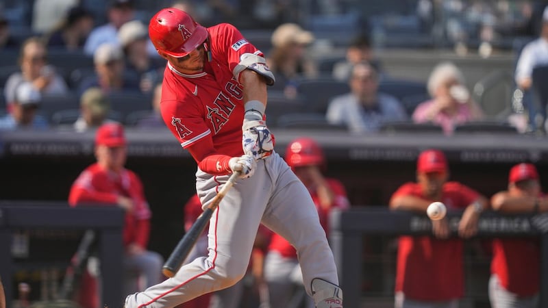 Trout homers again, helping Angels outslug Judge, Yankees to split four-game series