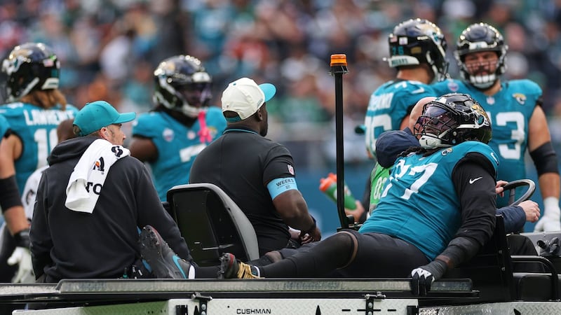 Jaguars LT Harrison is out for the season with a torn knee ligament