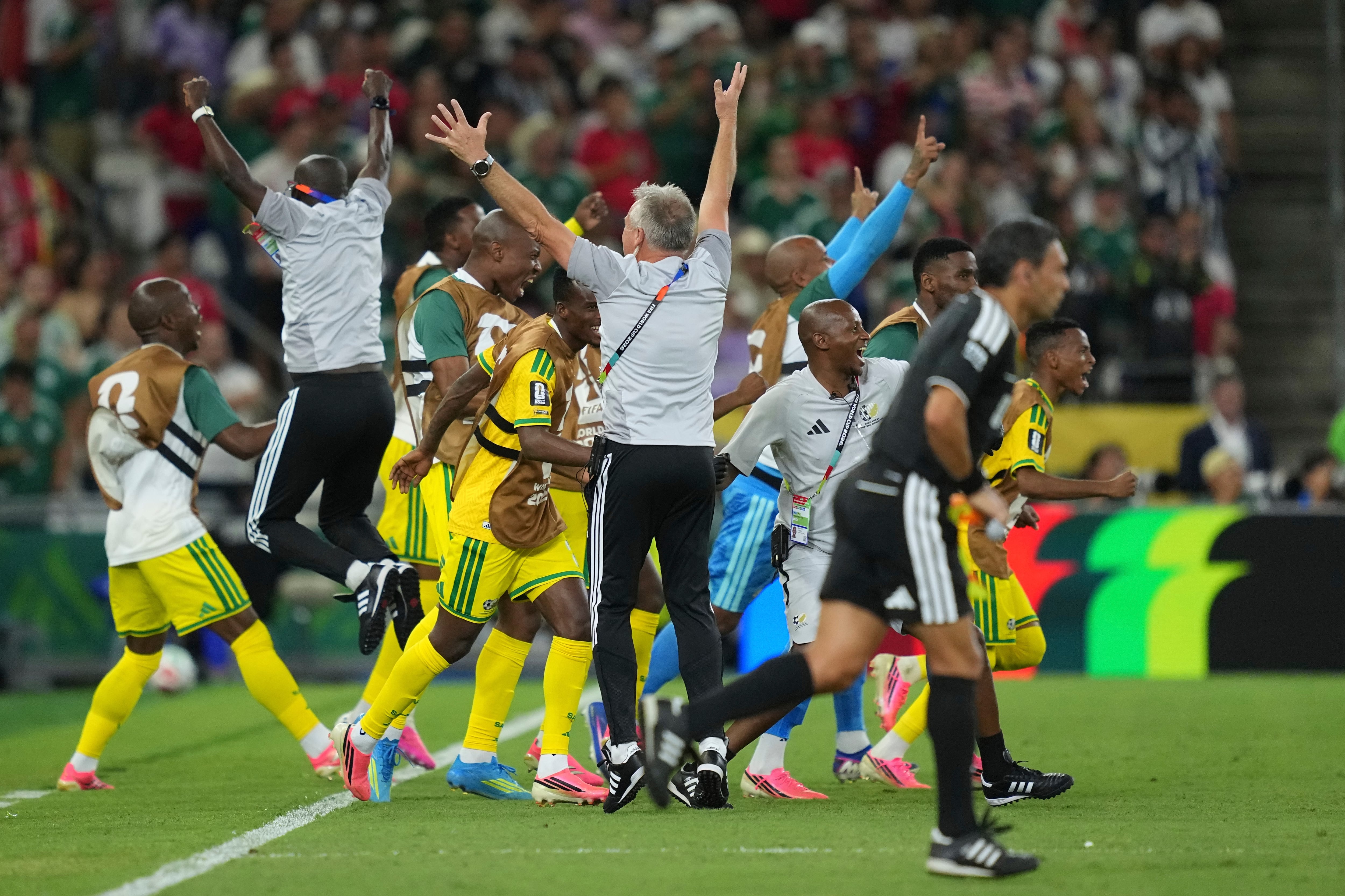 South Africa reaches World Cup knockout round for first time with win over