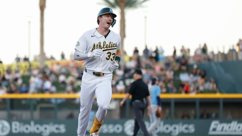 Bolte hits 1st homer, A’s go deep five more times for win over Brewers in Vegas