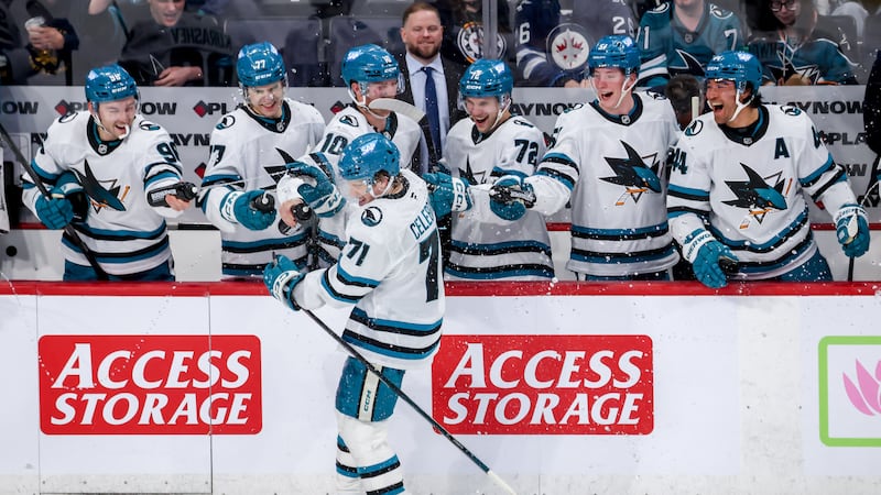 Celebrini sets Sharks’ points record in season-ending blowout over Jets