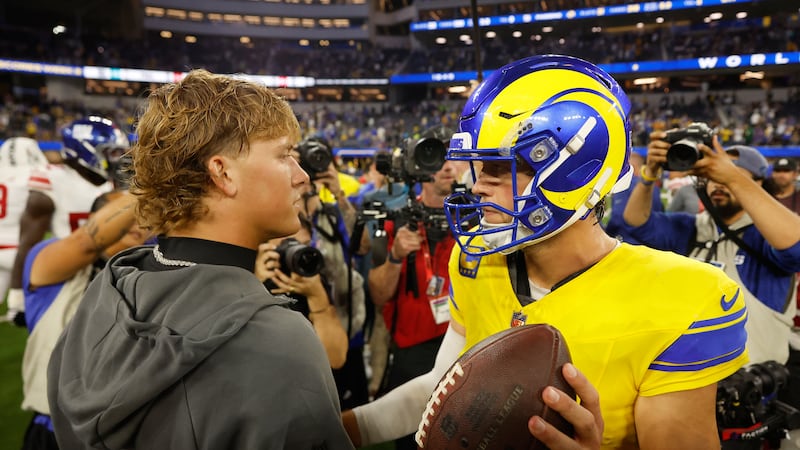 Stafford throws four touchdowns, Rams crush Giants after Dart leaves early