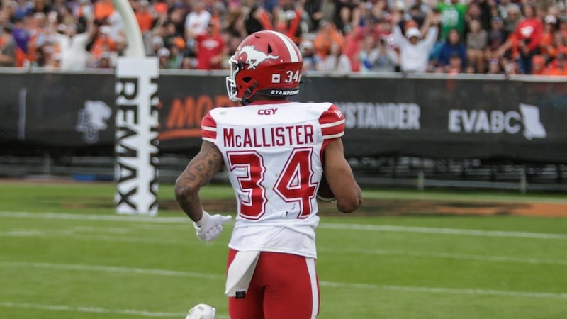 McAllister back in CFL groove as Stampeders prepare to host Argonauts on TSN