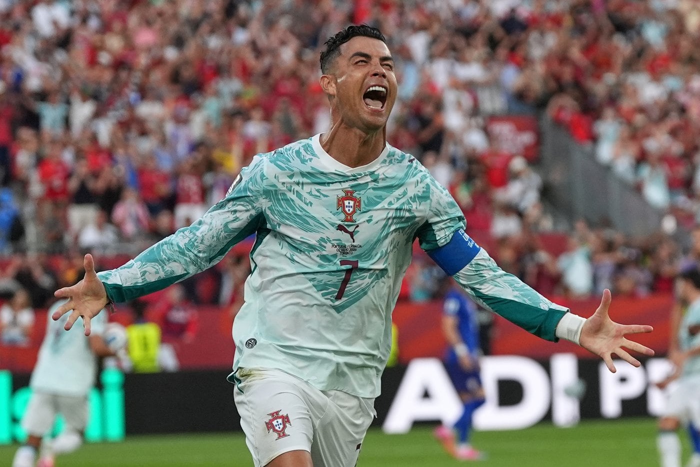Cristiano Ronaldo looking focused ahead of Portugal vs Spain