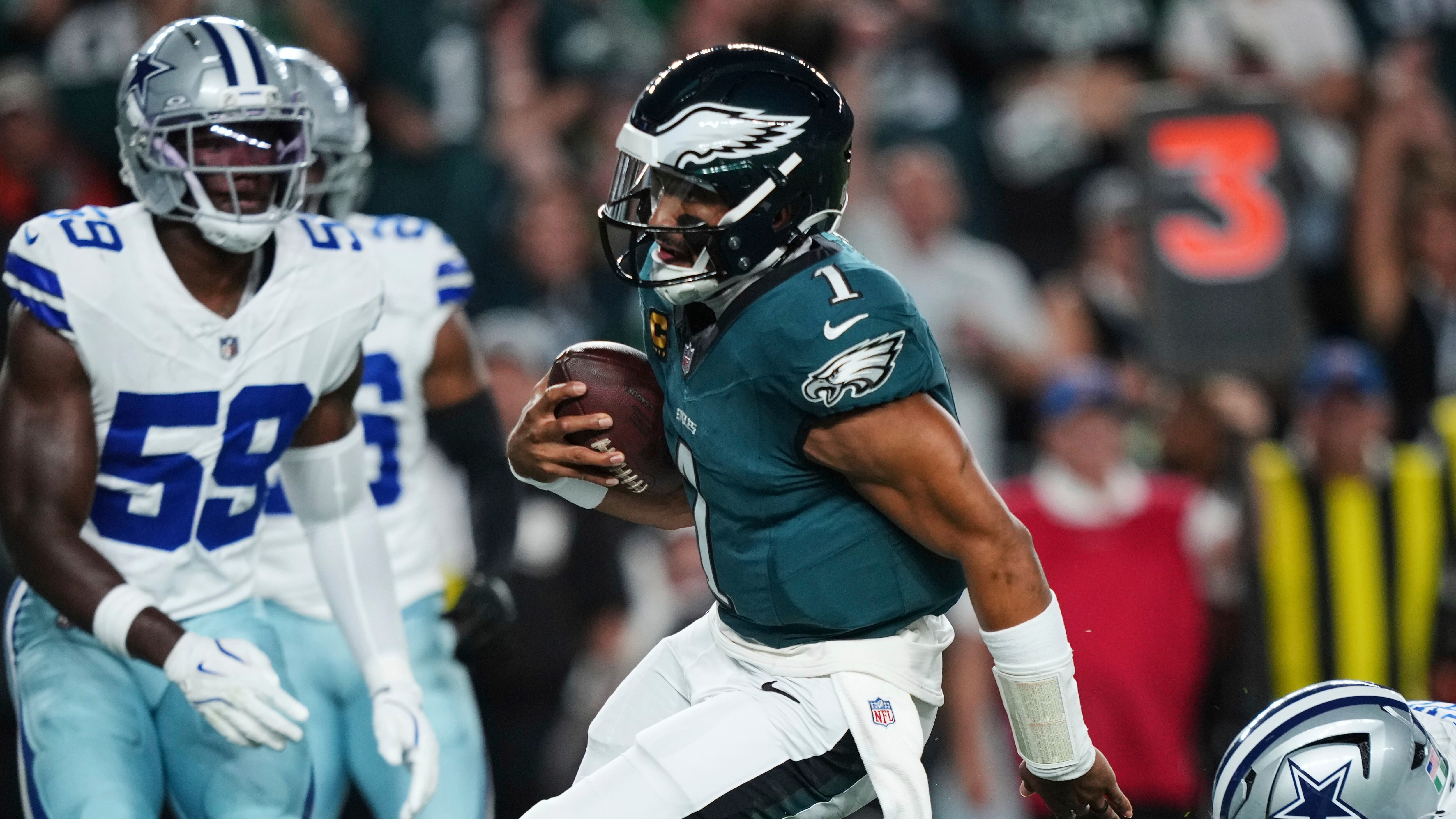 Philadelphia Eagles hold lead over Dallas Cowboys at halftime in eventful  NFL season opener