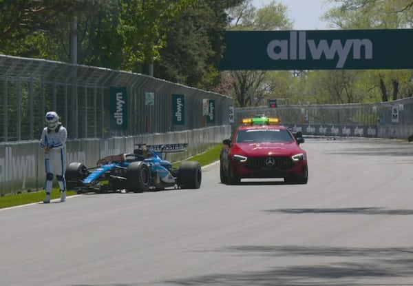 Albon crashes after running over groundhog in sole practice at Canadian GP