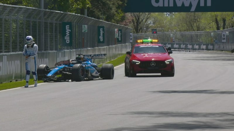 Albon crashes after running over groundhog in sole practice at Canadian GP