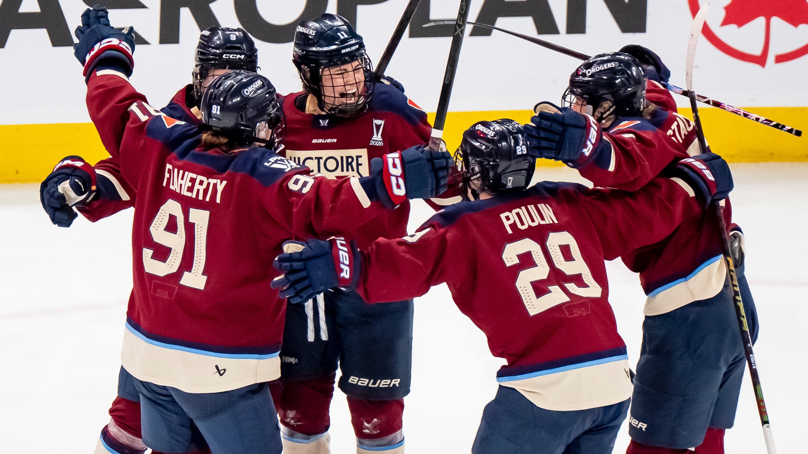 Abby Roque scores as the OT winner Montreal Victoire defeat Ottawa Charge  in Game 1 of PWHL Walter Cup Finals