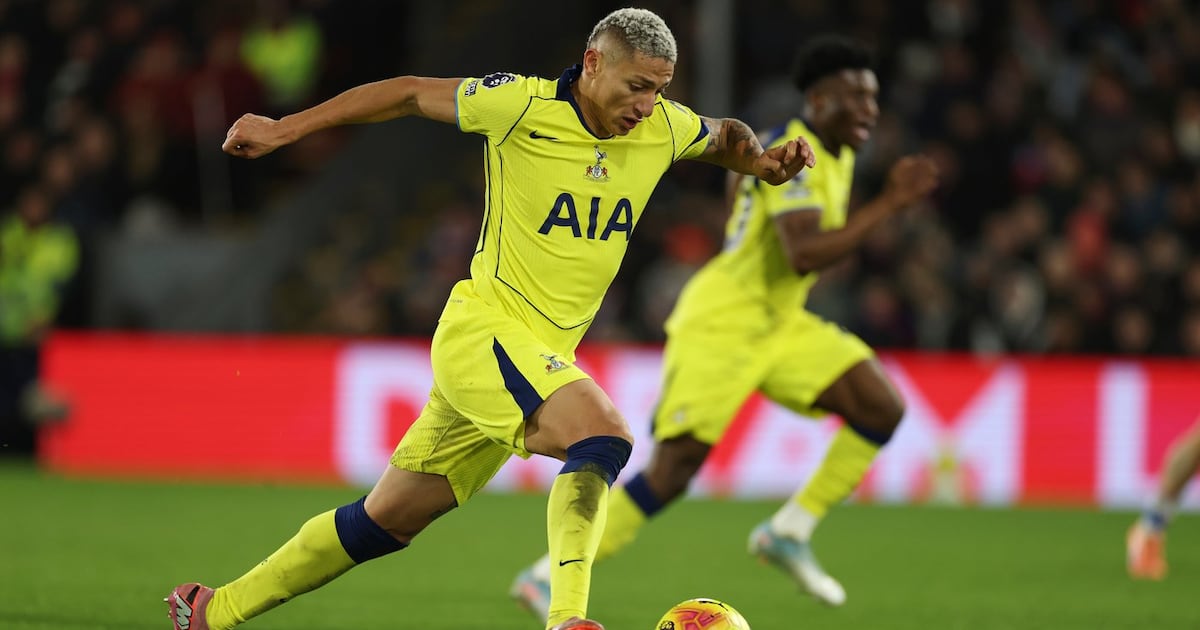 Photo: tsn.ca Tottenham's Richarlison controls the ball during the English Premier League soccer match between Crystal Palace and