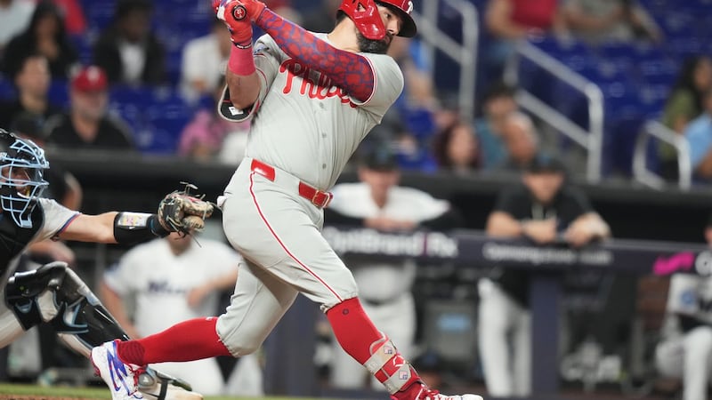 Phillies DH Schwarber out of starting lineup vs. Marlins with illness