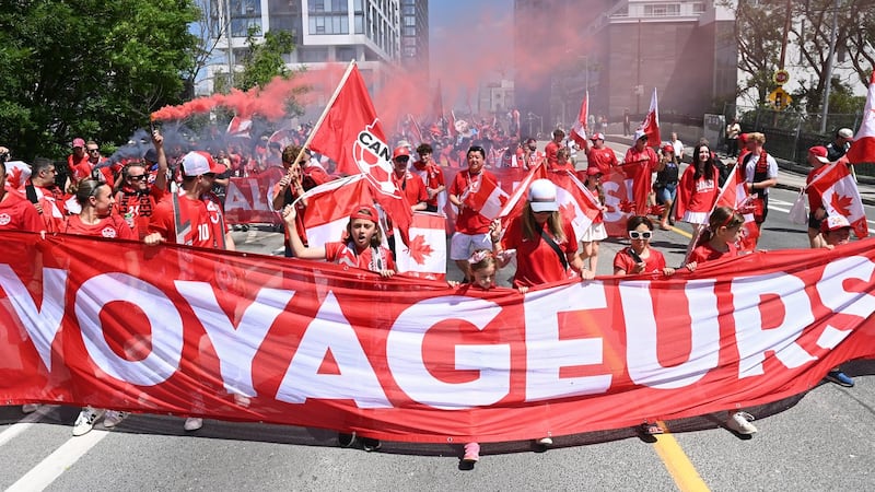 Fans marching to Toronto Stadium ahead of first World Cup game on Canadian soil