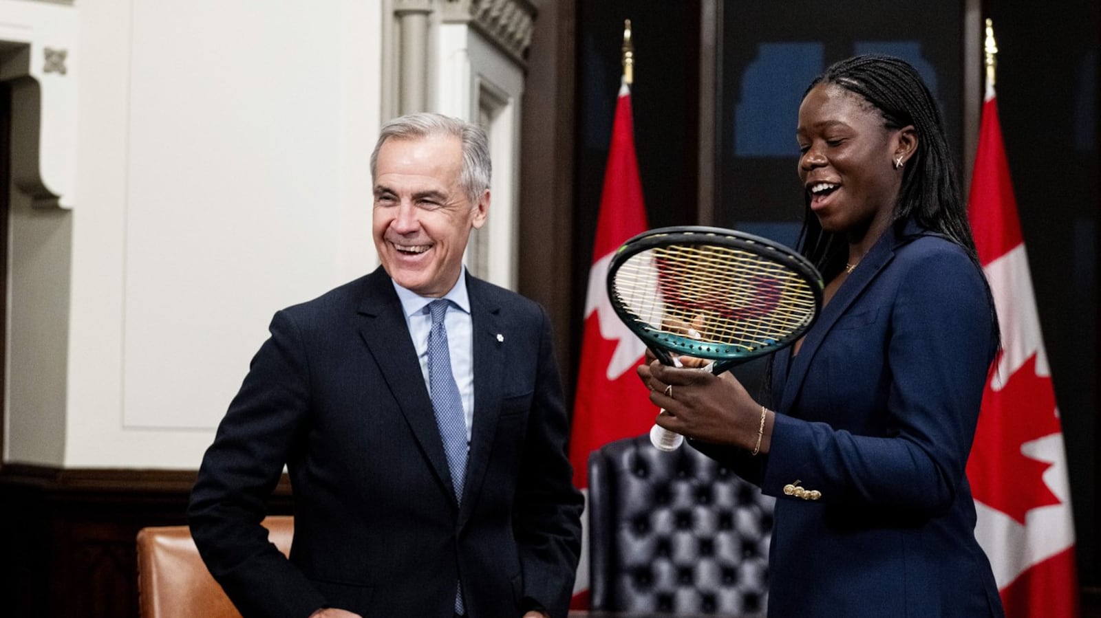 Prime Minister Mark Carney hosts Canadian tennis star Victoria Mboko on ...