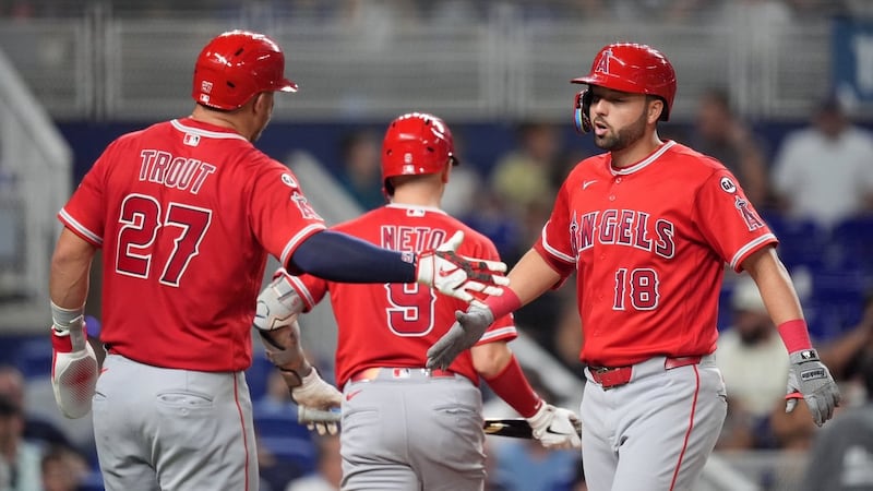 Trout and Schanuel homer in Angels win over Marlins