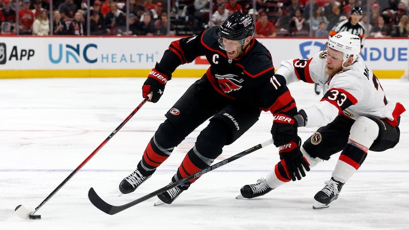 Hurricanes captain Staal out at least a month with tear in his calf