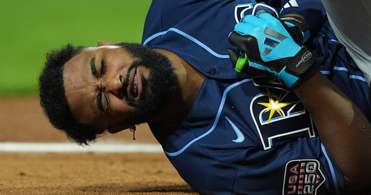 Rays slugger Caminero (hand) exits All-Star Game after HBP