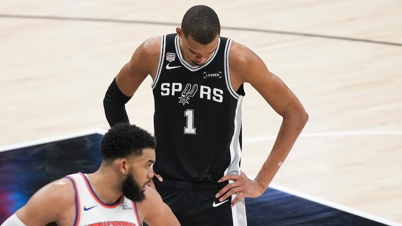 Wembanyama scores 26 but struggles from field in NBA Finals debut as Spurs fall to Knicks in Game 1