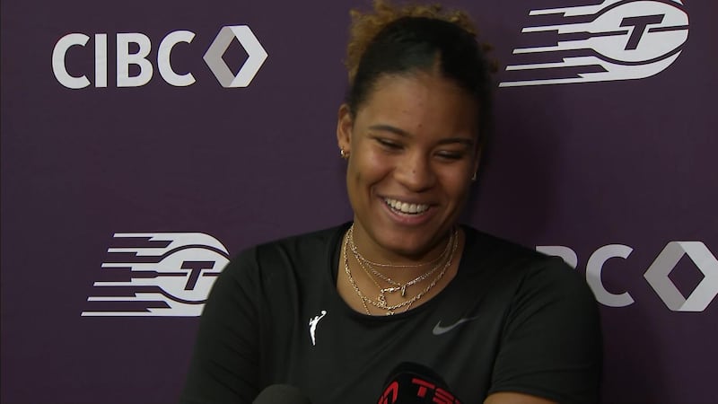 Sabally jokes about getting Nurse to help her with all the Canadian streaming services