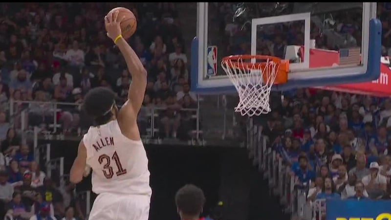 James Harden feeds Jarrett Allen for a massive Cavs dunk