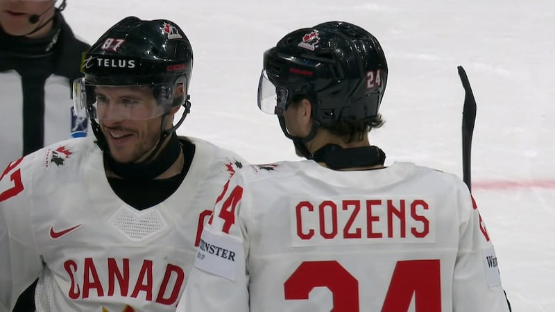 Nurse's broken stick turns out to be perfect pass as Cozens extends Canada's lead