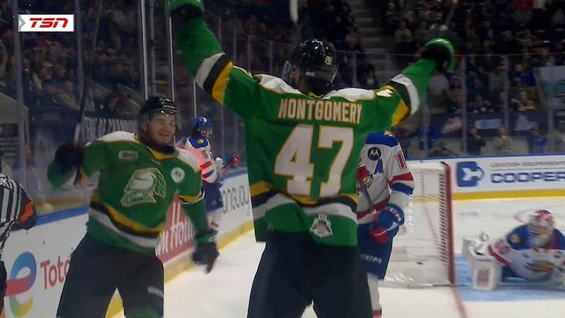 Dickinson and Montgomery show off their speed as the Knights score the go-ahead goal