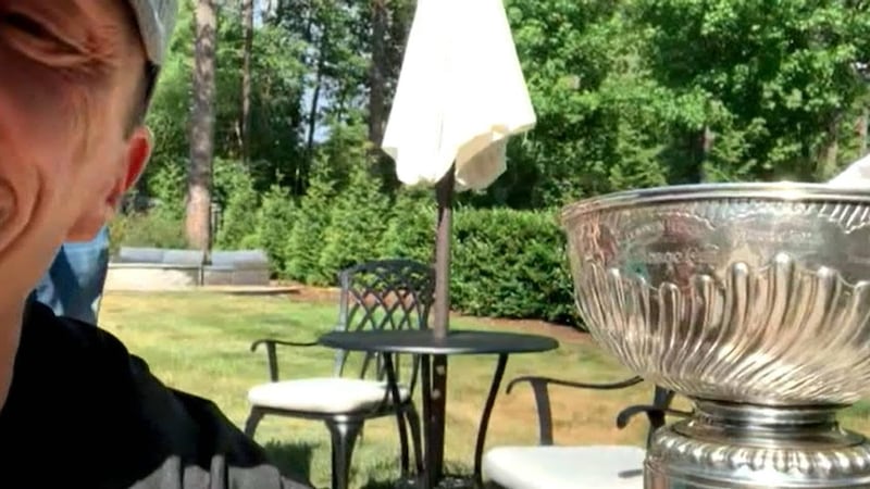 Staal drops off Stanley Cup at Brind'Amour's house live on OverDrive