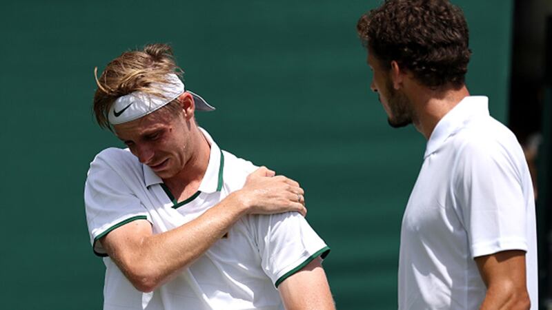 Shapovalov retires after shoulder injury in Wimbledon first-round match