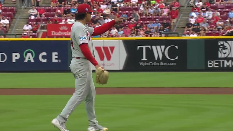 Jesus Luzardo chirps at the Reds dugout