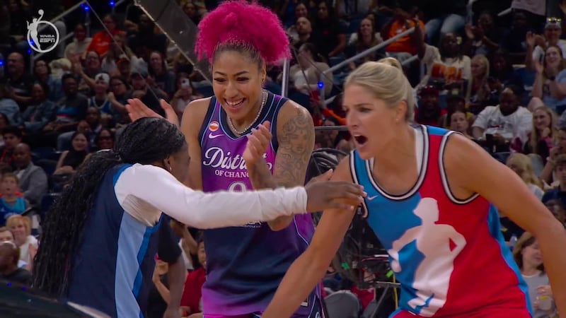 Must See: High schooler Banks powers Team Washington to WNBA Shooting Stars victory