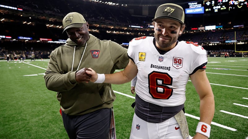 Bowles says he 'didn't have a reaction' to Mayfield's comments; McDermott visits Rams