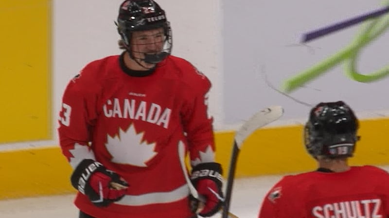 Potential top 2028 NHL Draft picks Pue, Schultz shine together in Canada's win