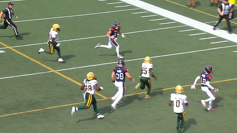 Alexander fades left and runs the TD in himself as Montreal strikes first