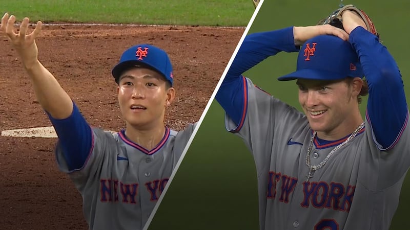 Benge gives away game ball after Senga's first MLB save