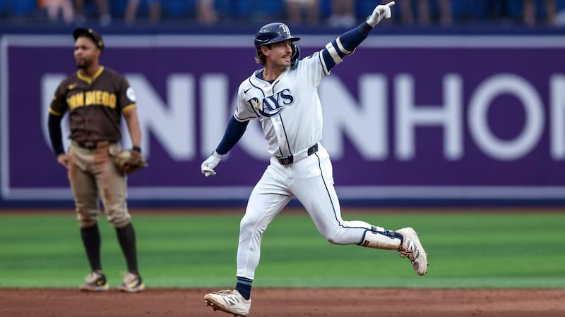 Padres drop potential final out over wall to gift Rays tying 2-run HR