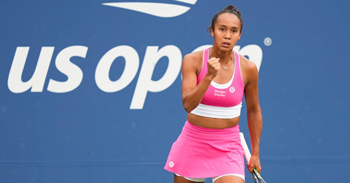 Leylah Annie Fernandez on court at the US Open.