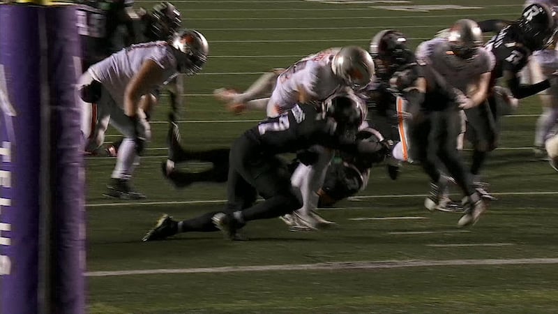 Horvath powers into the end zone for his third TD