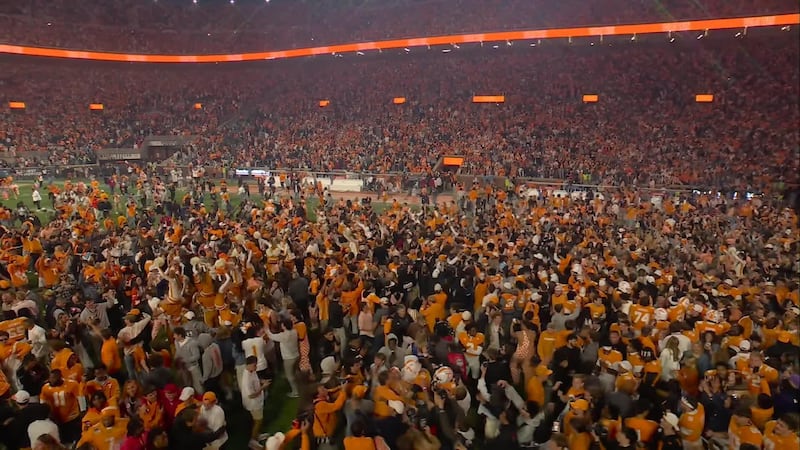 Tennessee fans storm the field after defeating No. 6 Alabama