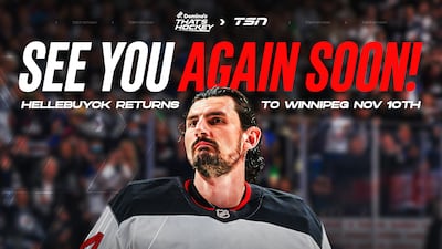 What will Hellebuyck's reception be like when Devils visit Winnipeg?