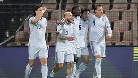 Moise Kean pounces on goalkeeper error to put Italy ahead early in UEFA playoff final