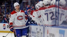 Slafkovsky's power play hat trick carries Habs to Game 1 road win