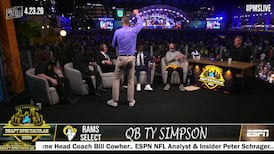 Dan Orlovsky gets a standing ovation after Ty Simpson drafted at No. 13