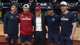 Prime Minister Carney visits with Canadiens after dramatic win