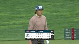 David Lipsky holes out for eagle to close out his front nine 